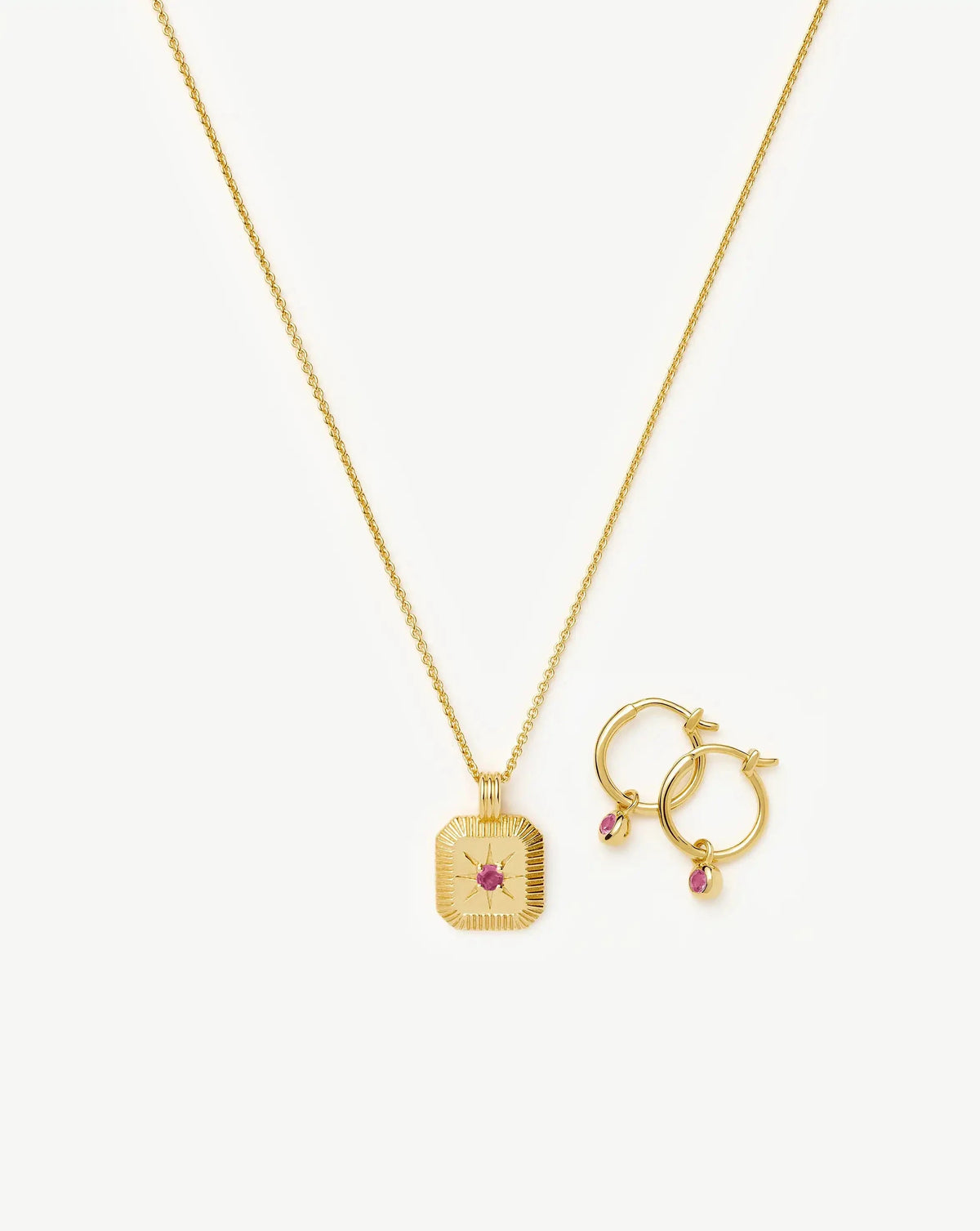 The Meaningful October Birthstone Set | 18ct Gold Vermeil/Pink Tourmaline