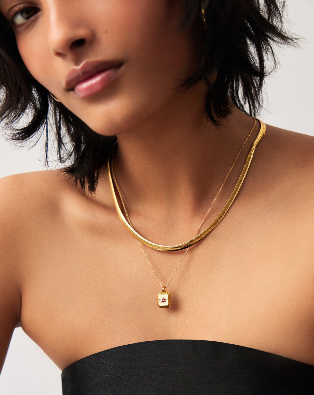 October Birthstone Pendant Necklace | 18ct Gold Vermeil/Pink Tourmaline