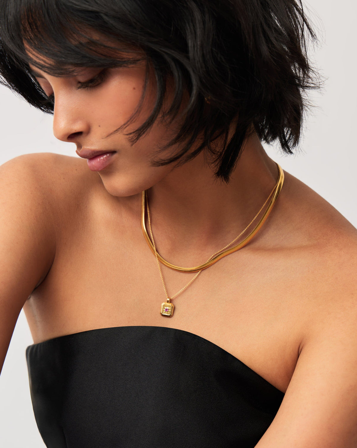 October Birthstone Pendant Necklace | 18ct Gold Vermeil/Pink Tourmaline