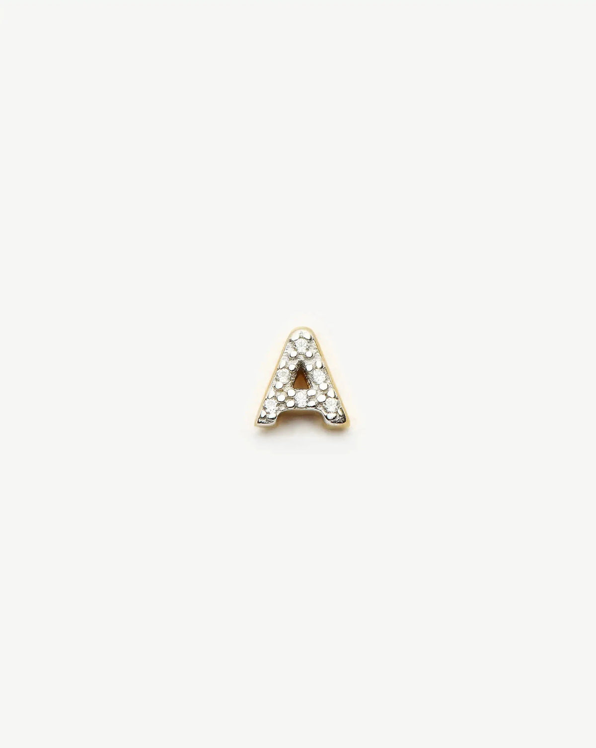 Pave Initial Single Stud Earring - Initial A | 18ct Gold Vermeil/Cubic Zirconia
