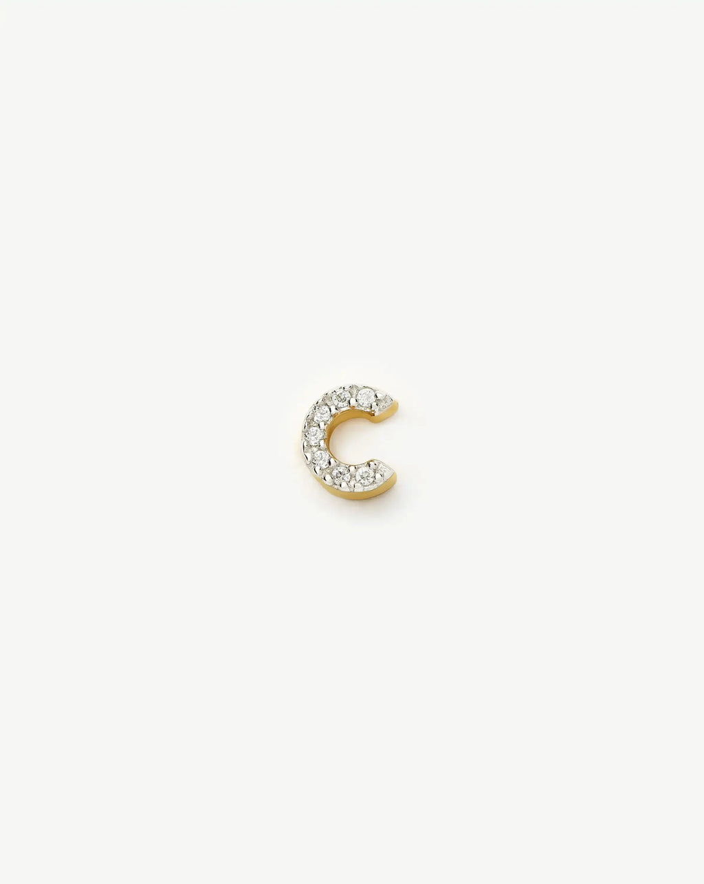Pave Initial Single Stud Earring - Initial C | 18ct Gold Vermeil/Cubic Zirconia