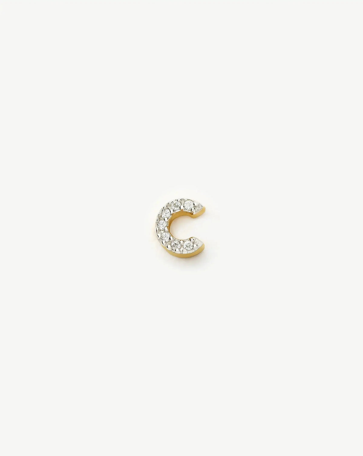Pave Initial Single Stud Earring - Initial C | 18ct Gold Vermeil/Cubic Zirconia