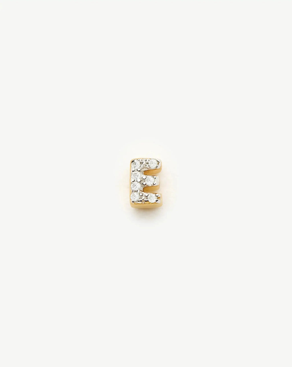 Pave Initial Single Stud Earring - Initial E | 18ct Gold Vermeil/Cubic Zirconia