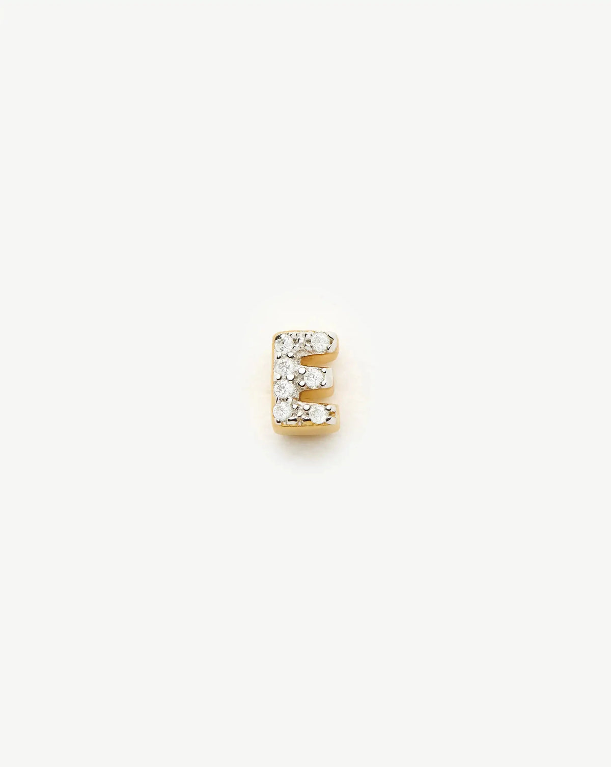 Pave Initial Single Stud Earring - Initial E | 18ct Gold Vermeil/Cubic Zirconia