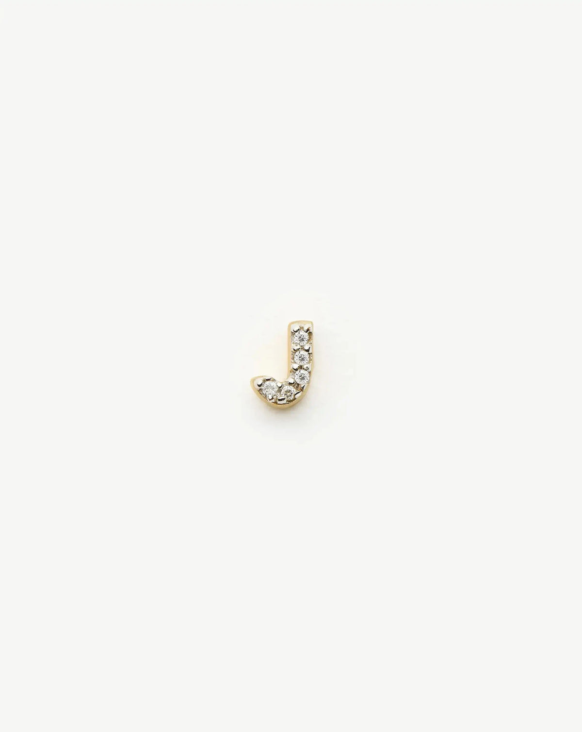 Pave Initial Single Stud Earring - Initial J | 18ct Gold Vermeil/Cubic Zirconia