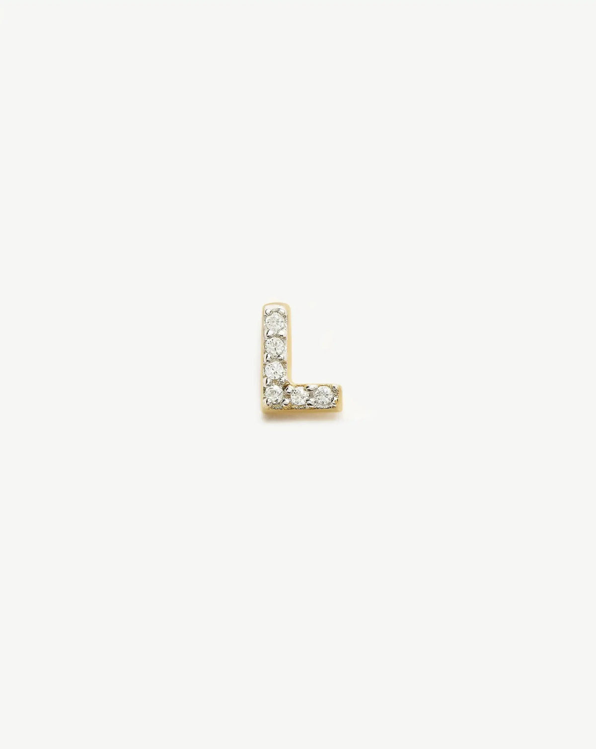 Pave Initial Single Stud Earring - Initial L | 18ct Gold Vermeil/Cubic Zirconia