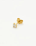 Pave Initial Single Stud Earring - Initial M | 18ct Gold Vermeil/Cubic Zirconia