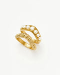 The Pearl-fect Stacking Ring Set | 18ct Gold Plated/Pearl