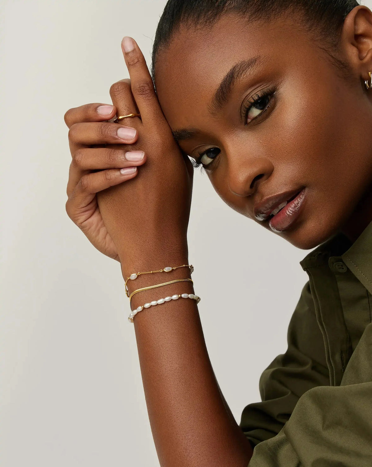 The Pearl-fect Trio Bracelet Set | 18ct Gold Plated/Pearl
