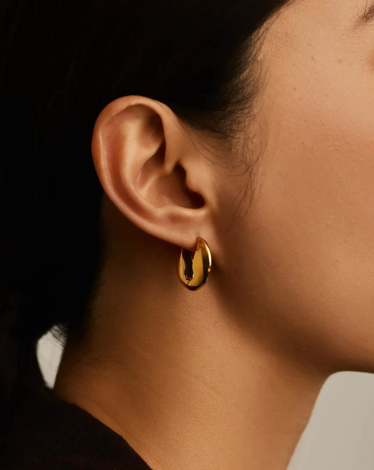 Pebble Hinged Hoop Earrings | 18ct Gold Plated