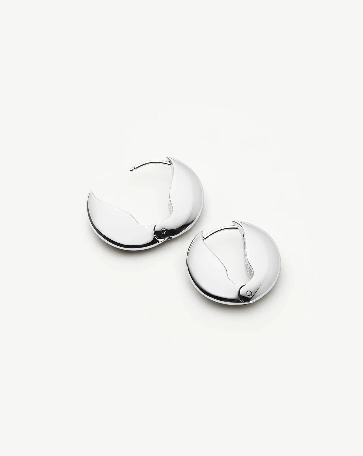Pebble Hinged Hoop Earrings | Platinum Plated