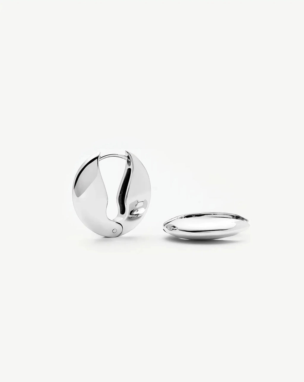 Pebble Hinged Hoop Earrings | Platinum Plated