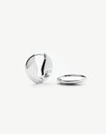 Pebble Hinged Hoop Earrings | Platinum Plated