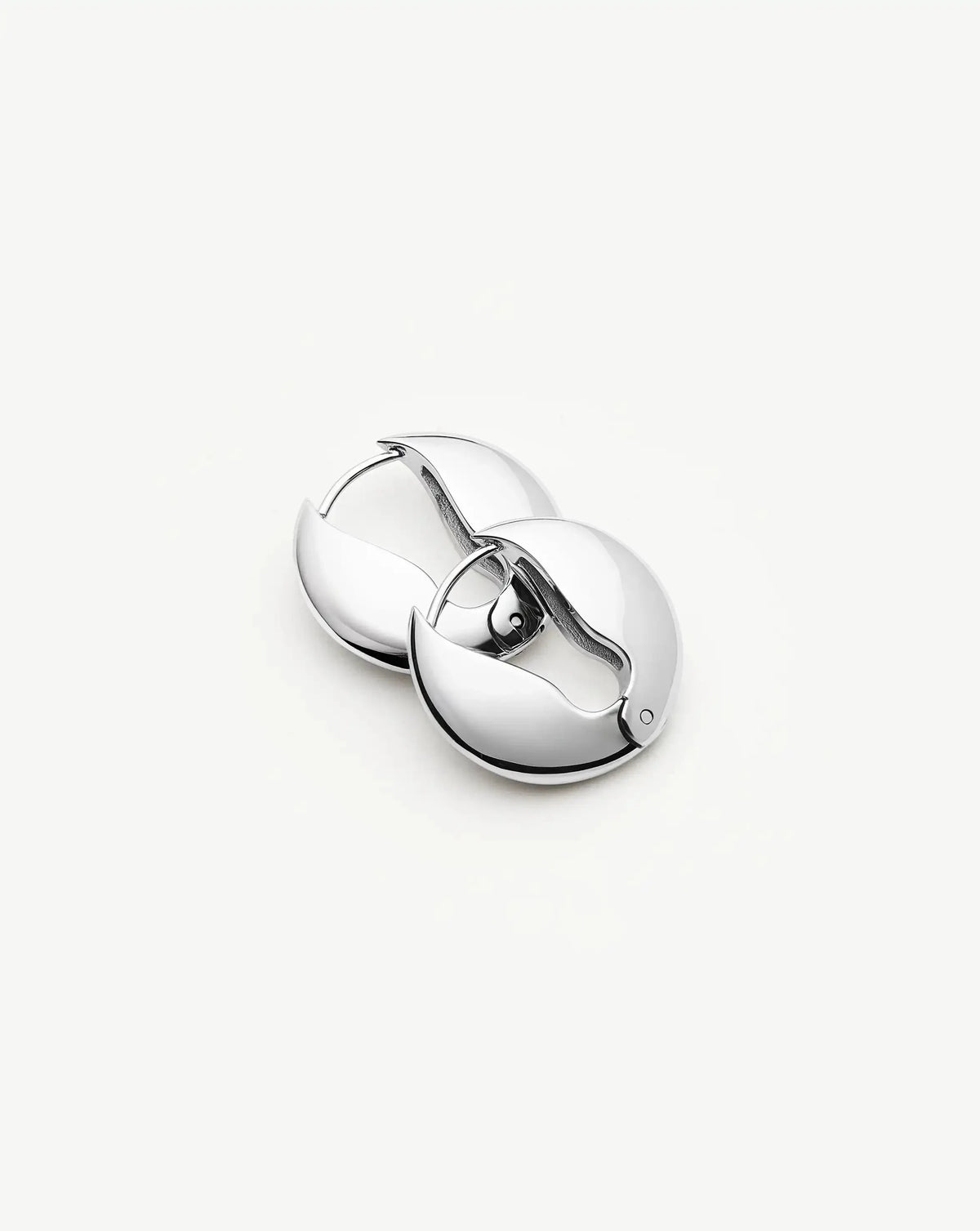 Pebble Hinged Hoop Earrings | Platinum Plated