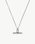 Ridge T-Bar Chain Necklace | Silver Plated
