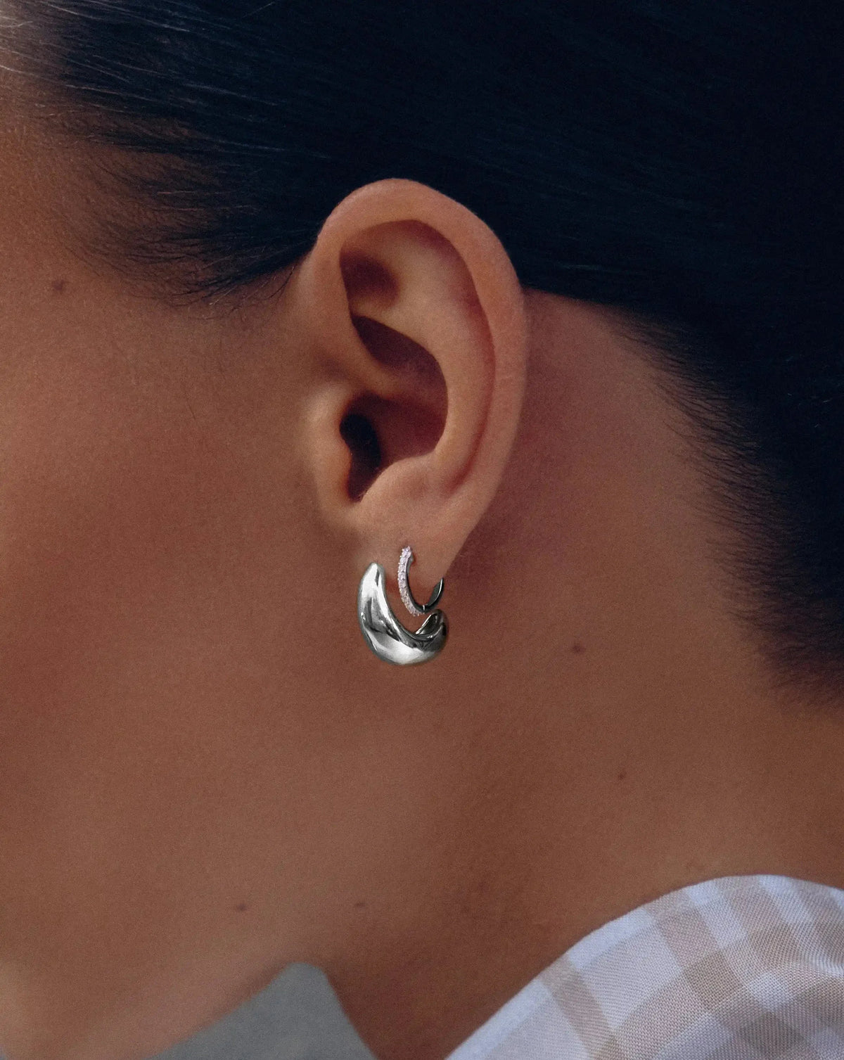 Savi Dome Mini Hoop Earrings | Silver Plated
