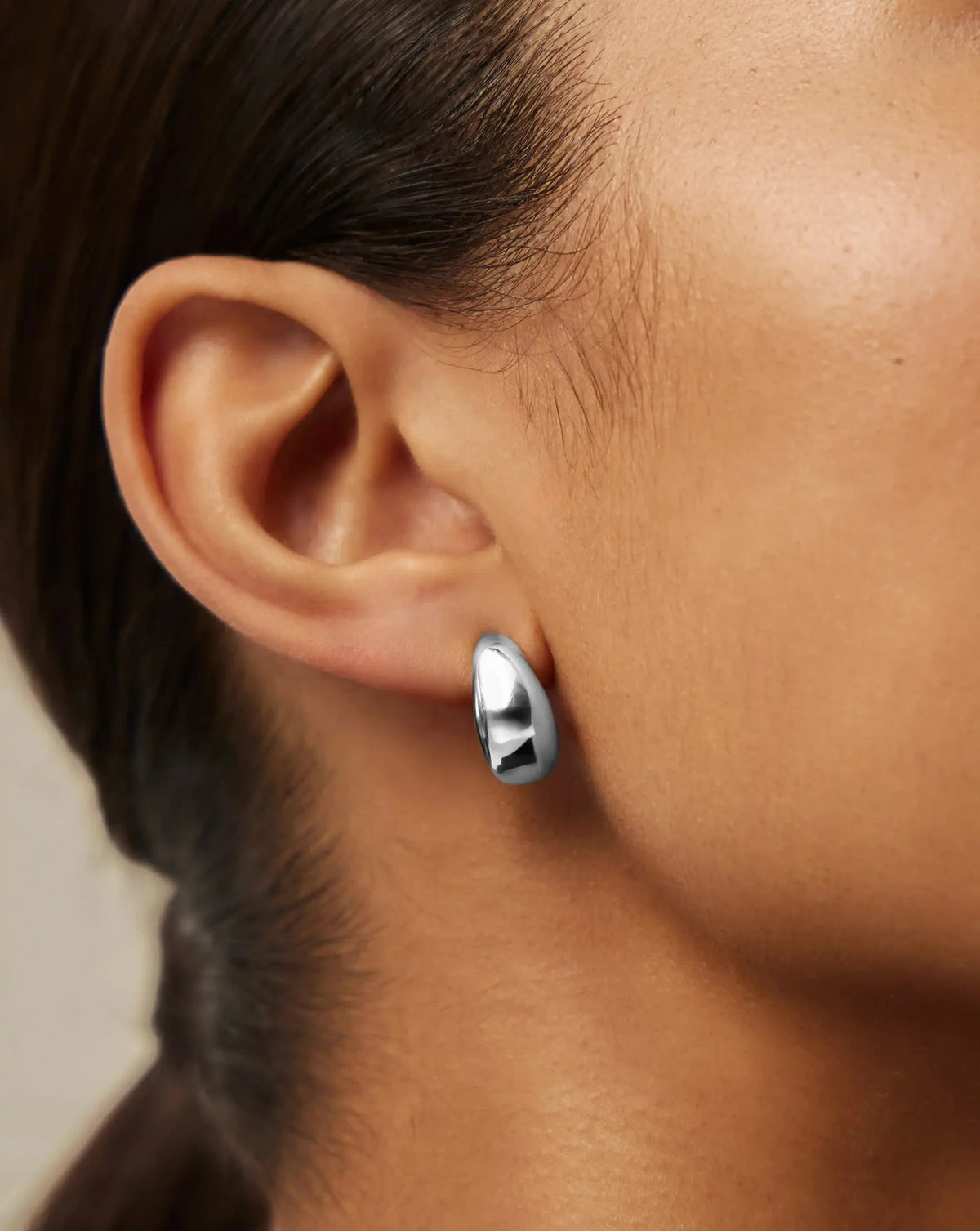Savi Dome Mini Hoop Earrings | Silver Plated