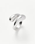 Savi Sculptural Crossover Ring | Silver Plated