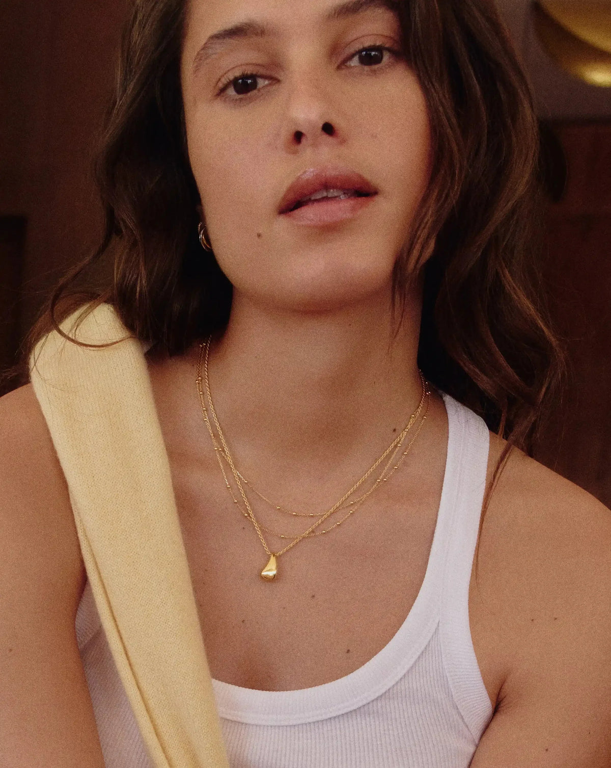 Savi Sculptural Droplet Pendant Necklace | 18ct Gold Vermeil