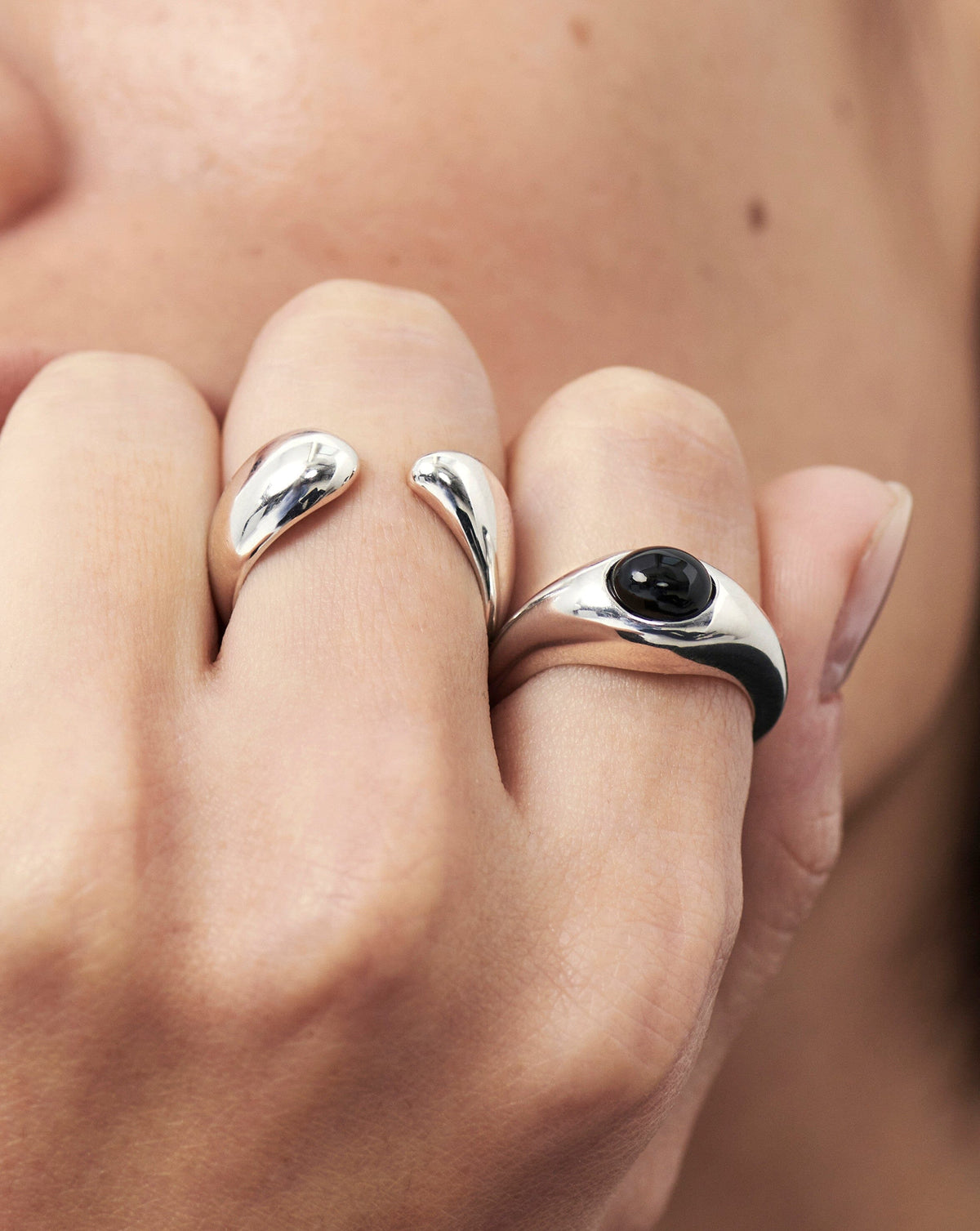 Savi Sculptural Open Stacking Ring | Silver Plated