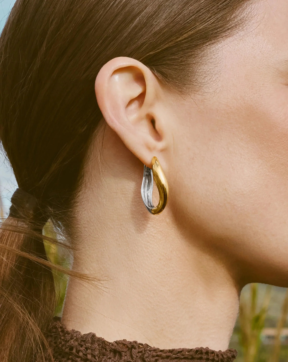 Savi Signature Medium Hoop Earrings | Mix Metal