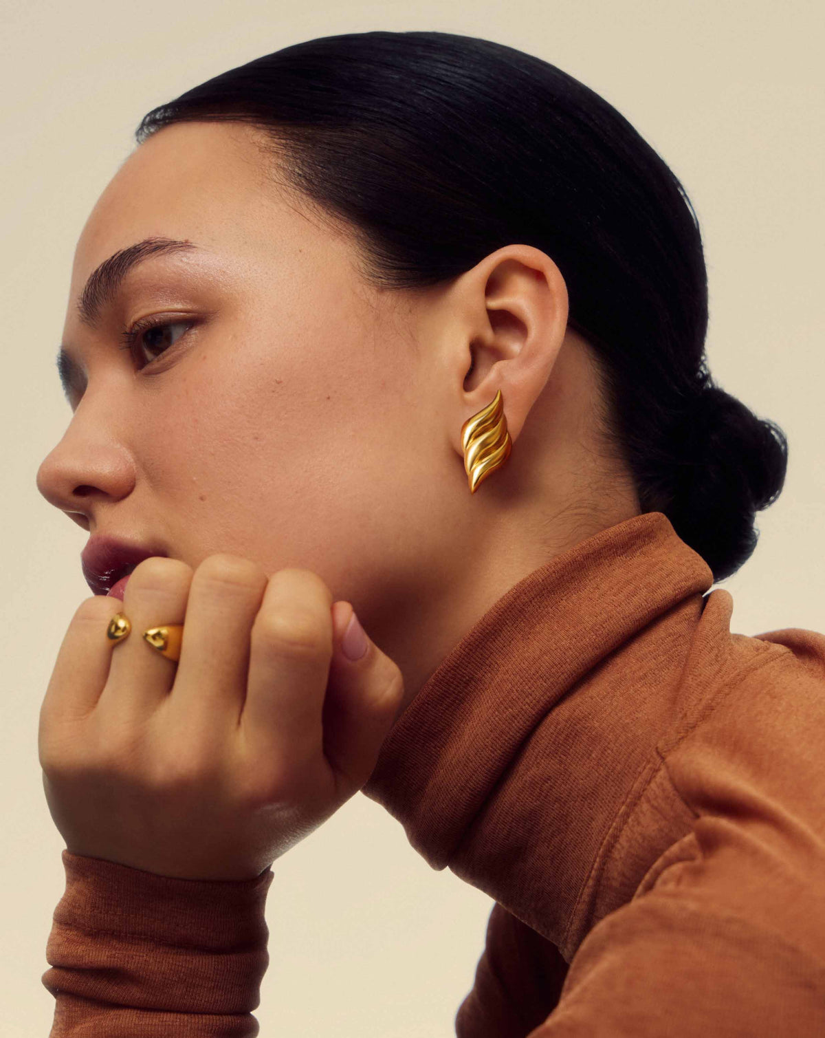 Savi Signature Oversized Stud Earrings | 18ct Gold Plated