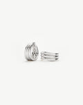 Savi Triple Ridge Hoop Earrings | Silver Plated