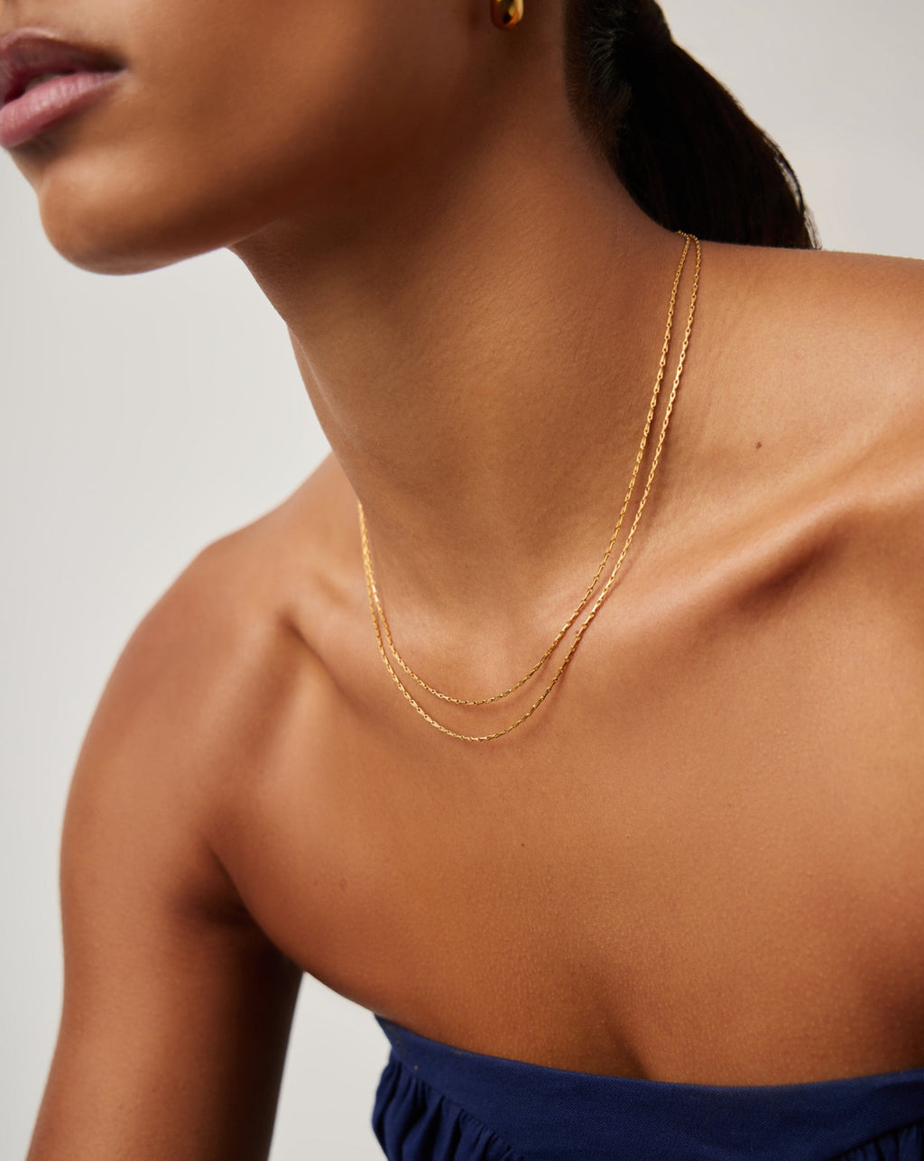 Savi Twisted Double Chain Necklace | 18ct Gold Plated