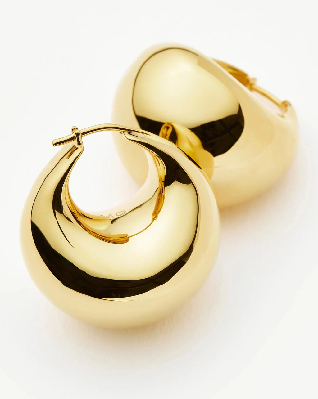 Sculptural Chubby Dome Medium Hoop Earrings | 18ct Gold Plated