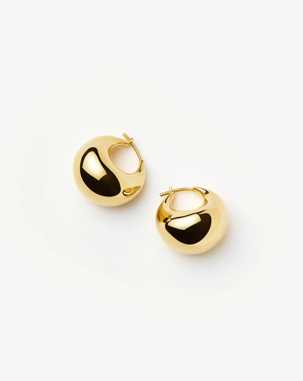 Sculptural Chubby Dome Small Hoop Earrings | 18ct Gold Plated