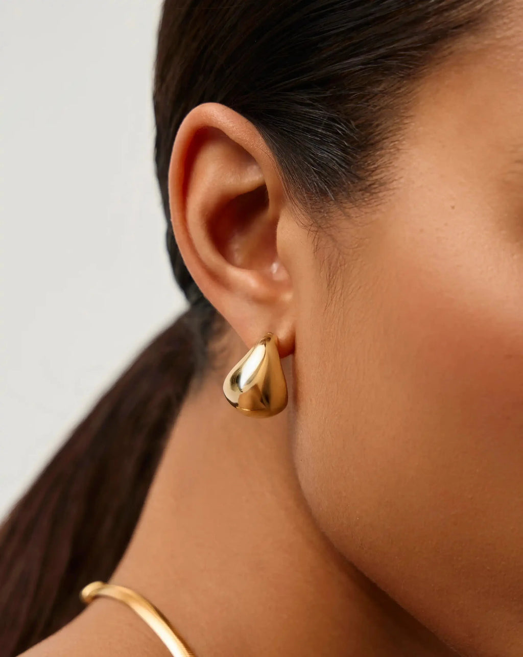 Sculptural Chubby Dome Small Hoop Earrings | 18ct Gold Plated