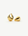 Sculptural Chubby Dome Small Hoop Earrings | 18ct Gold Plated
