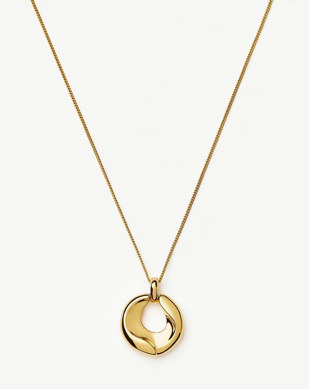 Sculptural Ridge Molten Pendant Necklace | 18ct Gold Plated
