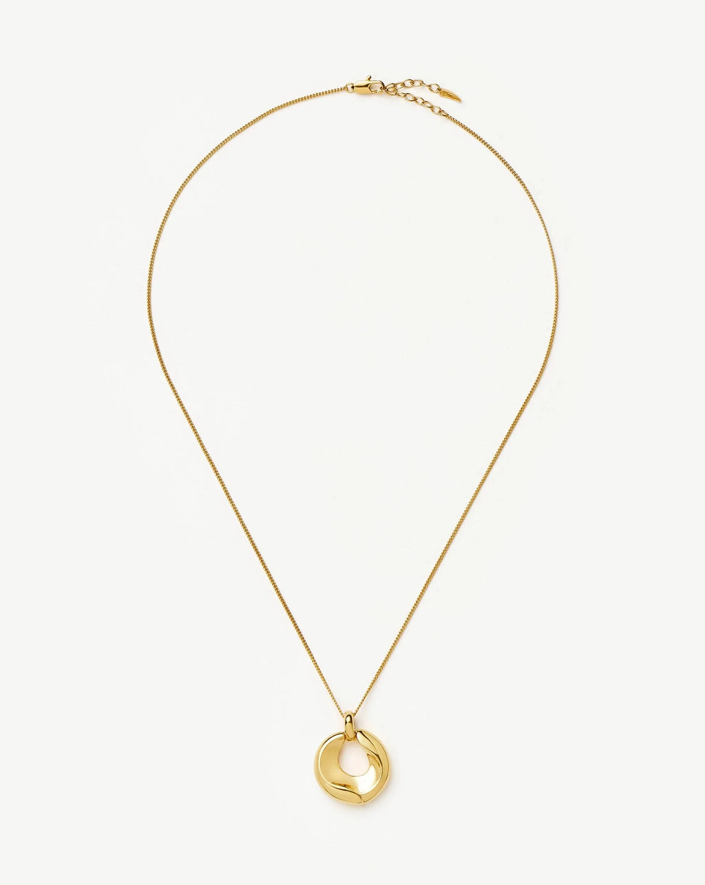 Sculptural Ridge Molten Pendant Necklace | 18ct Gold Plated