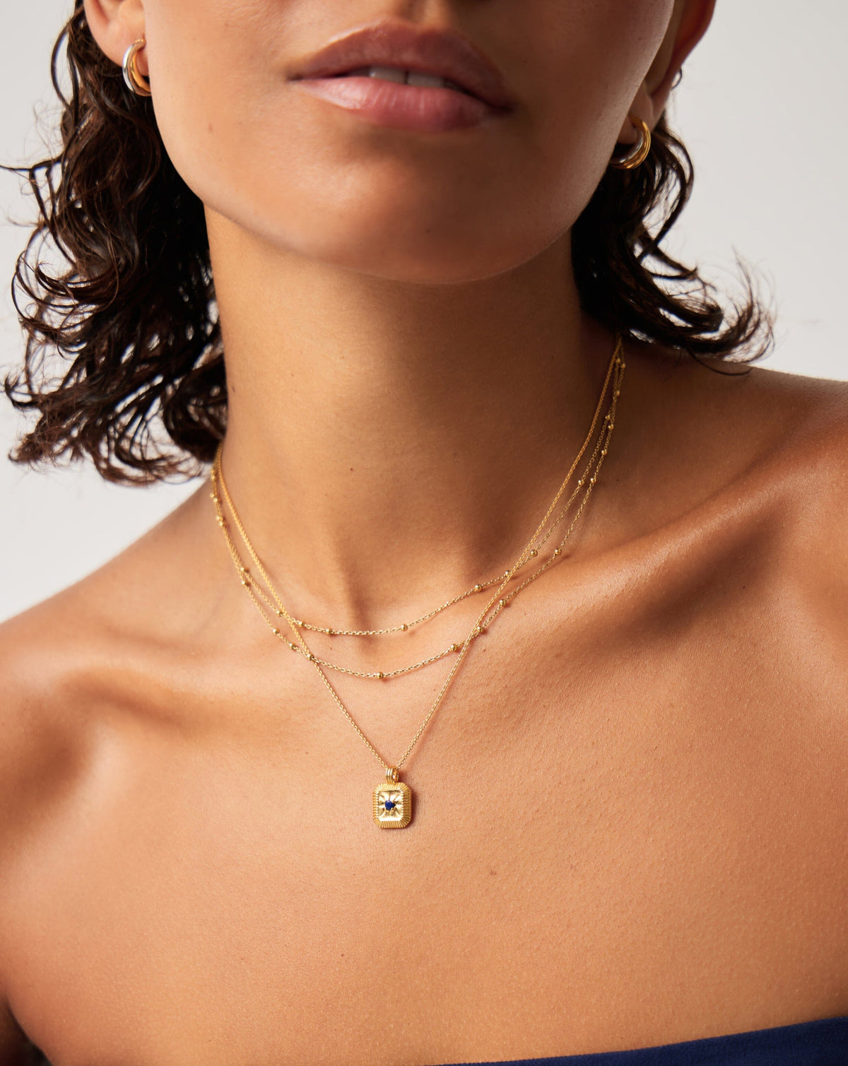 September Birthstone Pendant Necklace | 18ct Gold Vermeil/Lapis