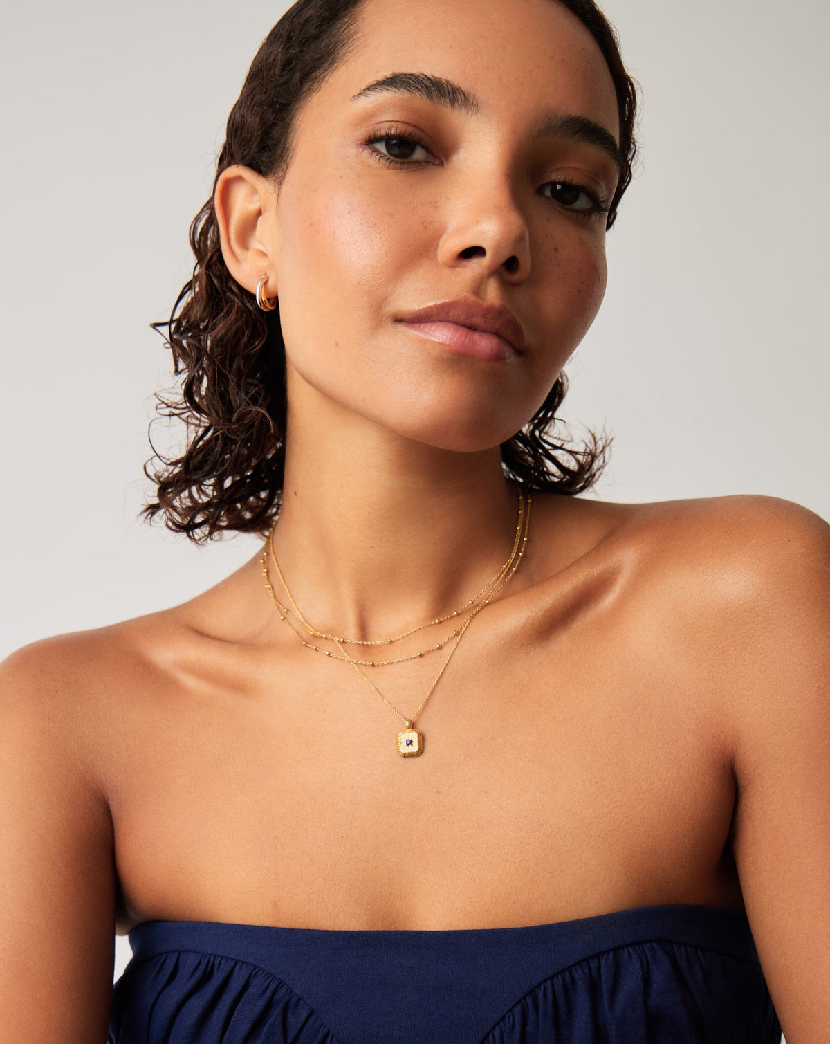 September Birthstone Pendant Necklace | 18ct Gold Vermeil/Lapis