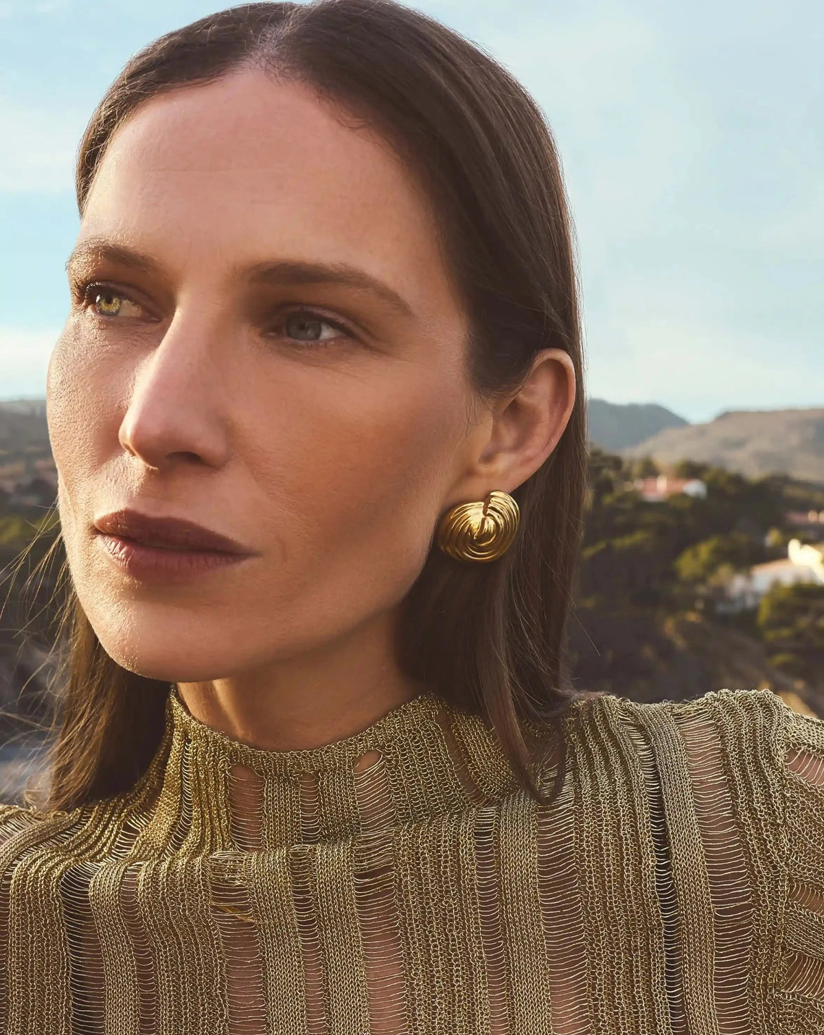 Spiral Dome Oversized Stud Earrings | 18ct Gold Plated