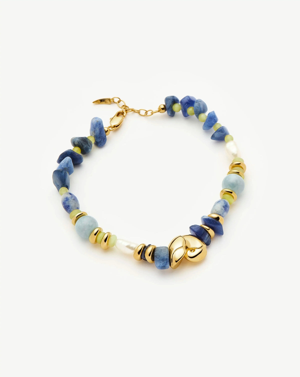 Shell Statement Multi Beaded Bracelet | 18ct Gold Plated/Multi Gemstone
