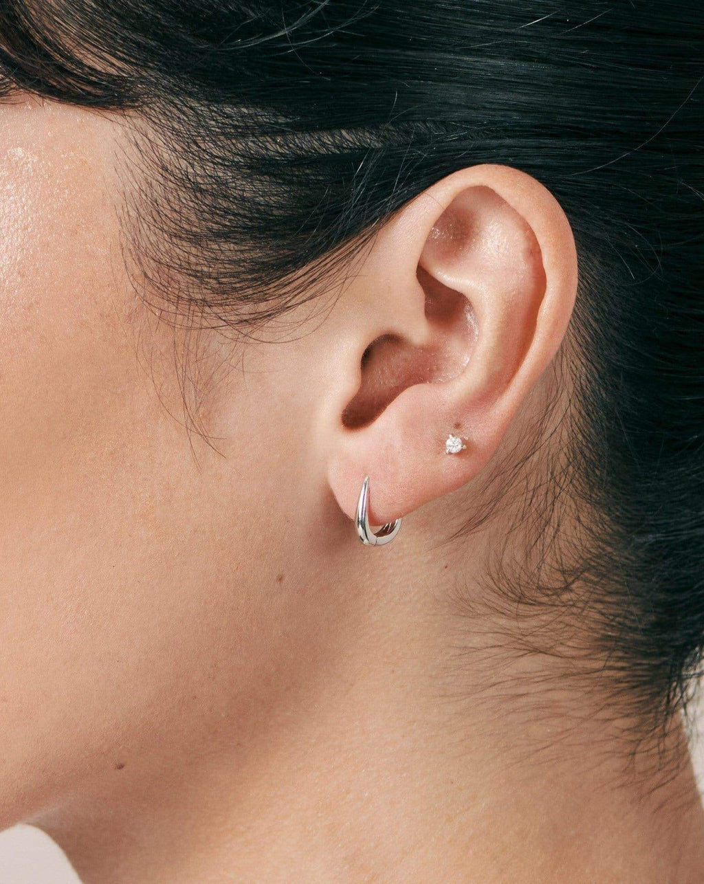 Solid Gold Small Solitaire Diamond Stud Earrings
