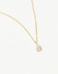 Solid Gold April Birthstone Pendant Necklace | 14ct Solid Gold/White Sapphire