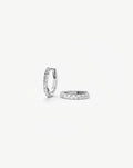 Solid Gold Classic Diamond Huggies | 9ct Solid White Gold/Diamond