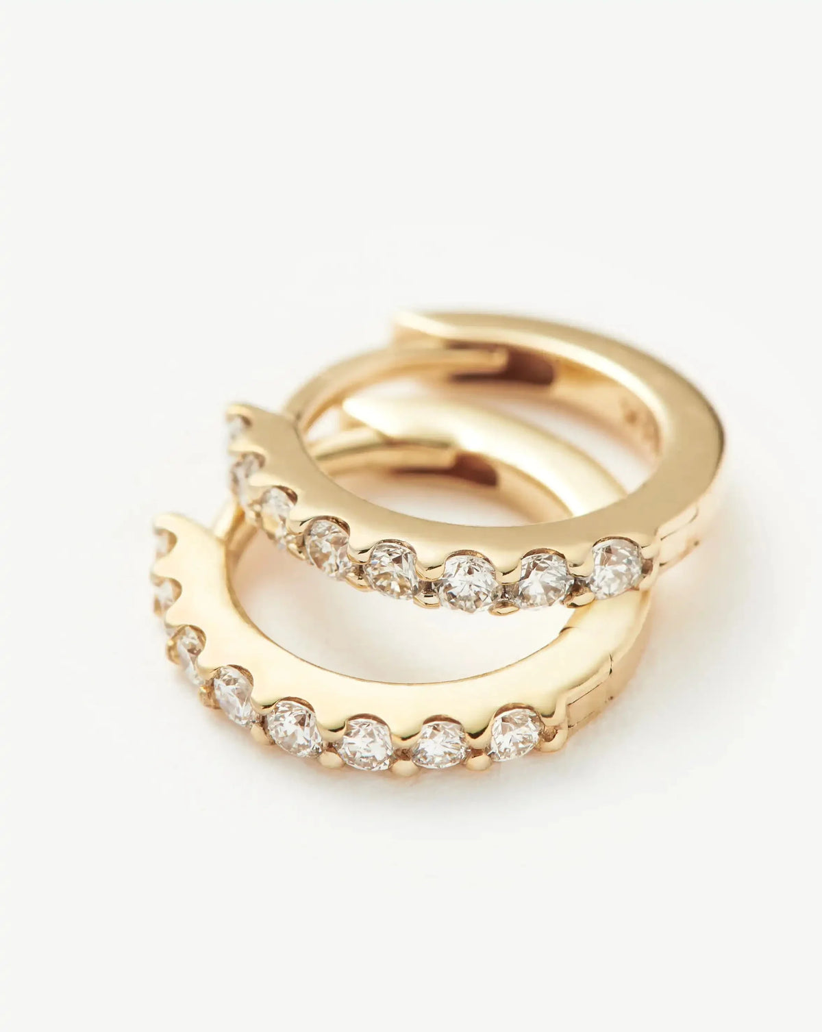 Solid Gold Classic Diamond Huggies | 9ct Solid Yellow Gold/Diamond