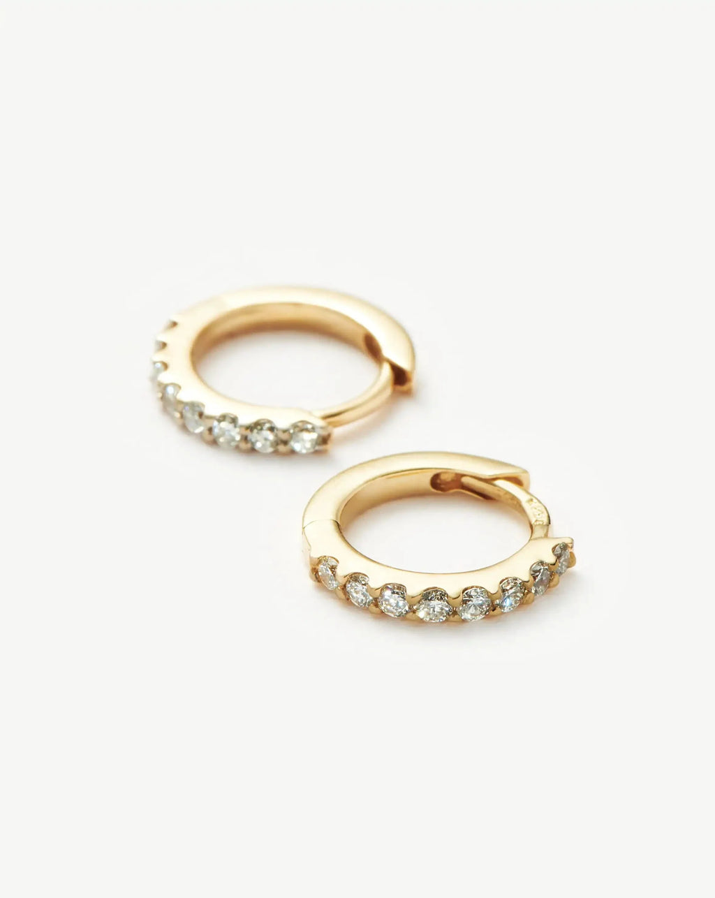 Solid Gold Classic Diamond Huggies | 9ct Solid Yellow Gold/Diamond