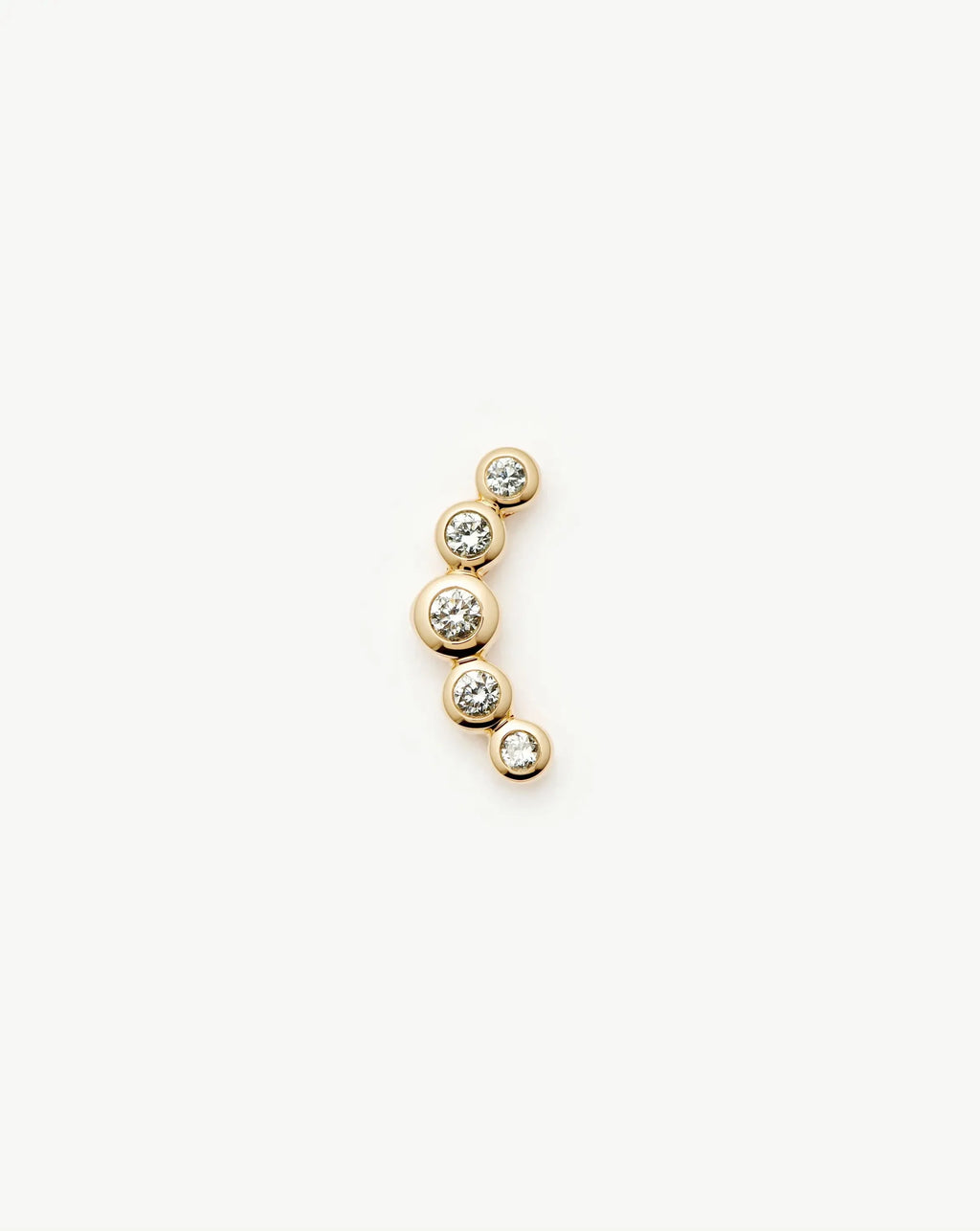 Solid Gold Diamond Ear Climber Flat Back Stud Earring | 9ct Solid Gold