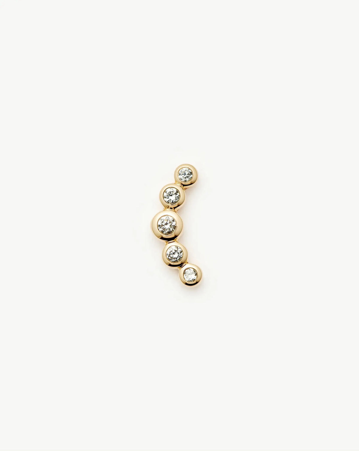 Solid Gold Diamond Ear Climber Flat Back Stud Earring | 9ct Solid Gold