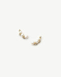 Solid Gold Diamond & Pearl Mini Climber Stud Earrings | 14ct Solid Gold/Pearl
