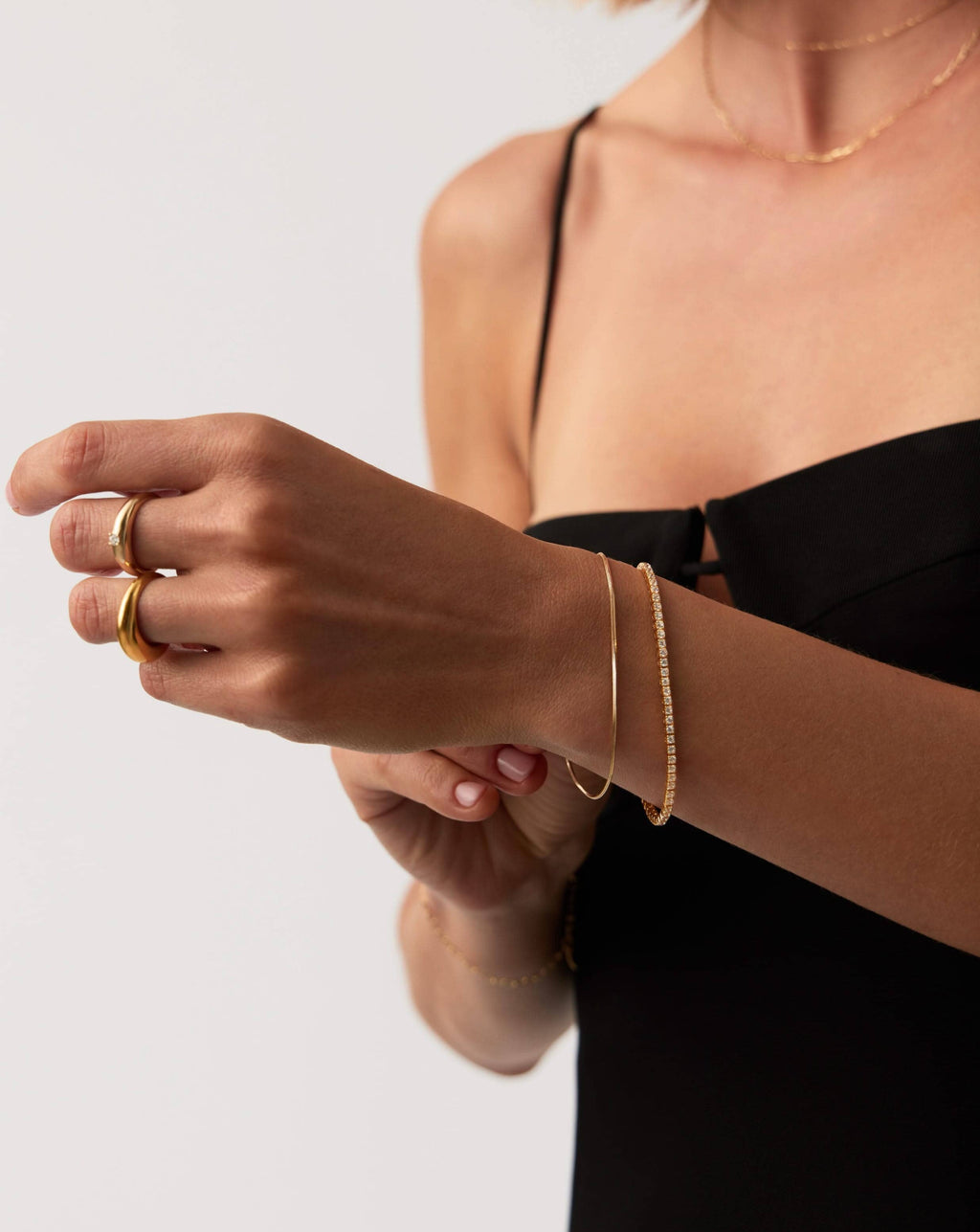 Solid Gold Diamond Tennis Bracelet | 14ct Solid Gold Lab Grown Diamonds