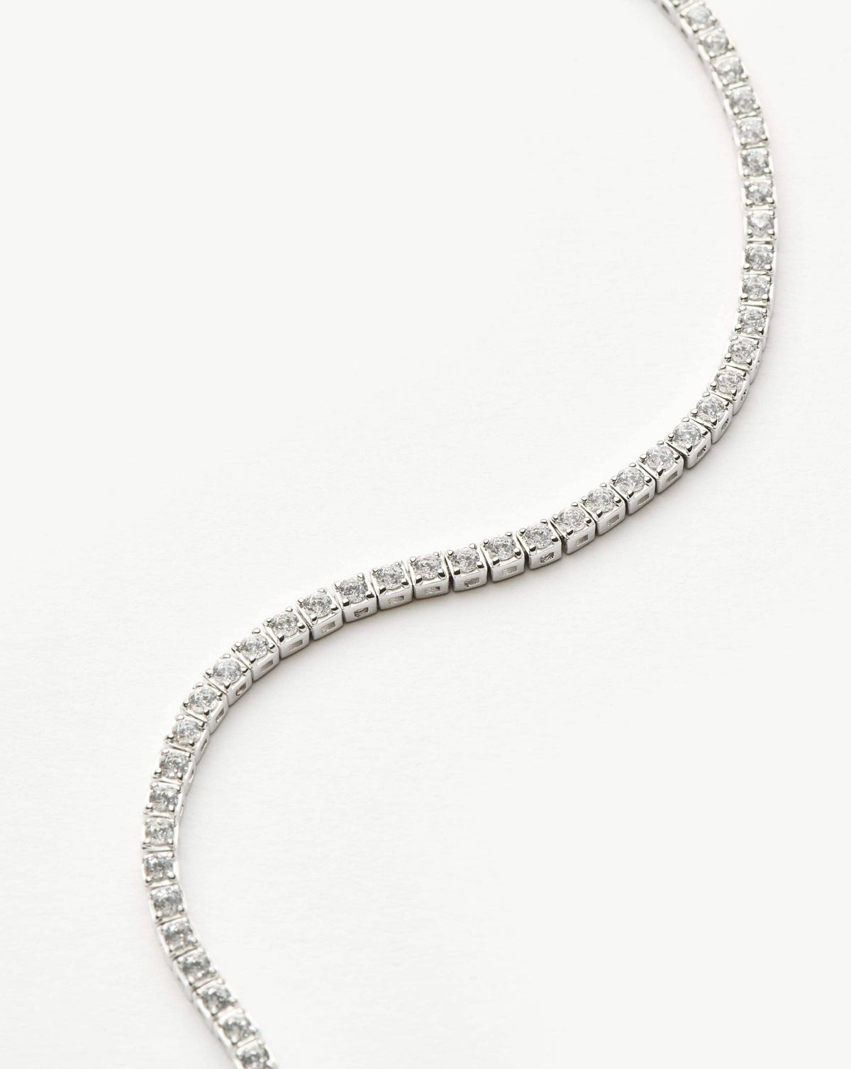 Solid Gold Diamond Tennis Bracelet | 14ct Solid White Gold Lab Grown Diamonds