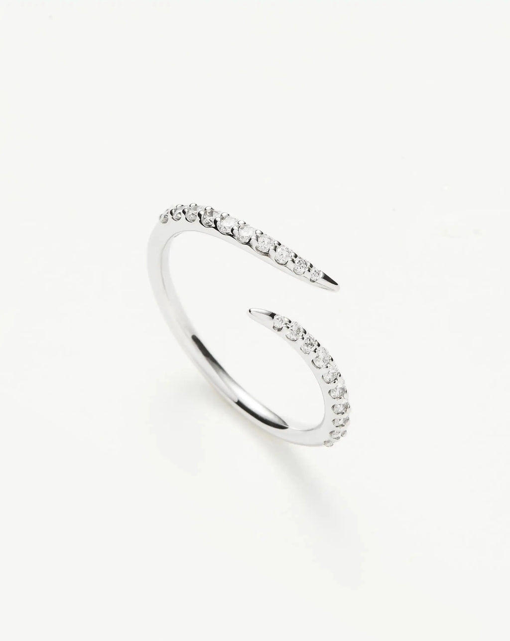 Solid Gold Open Claw Ring | 9ct Solid White Gold/Diamond