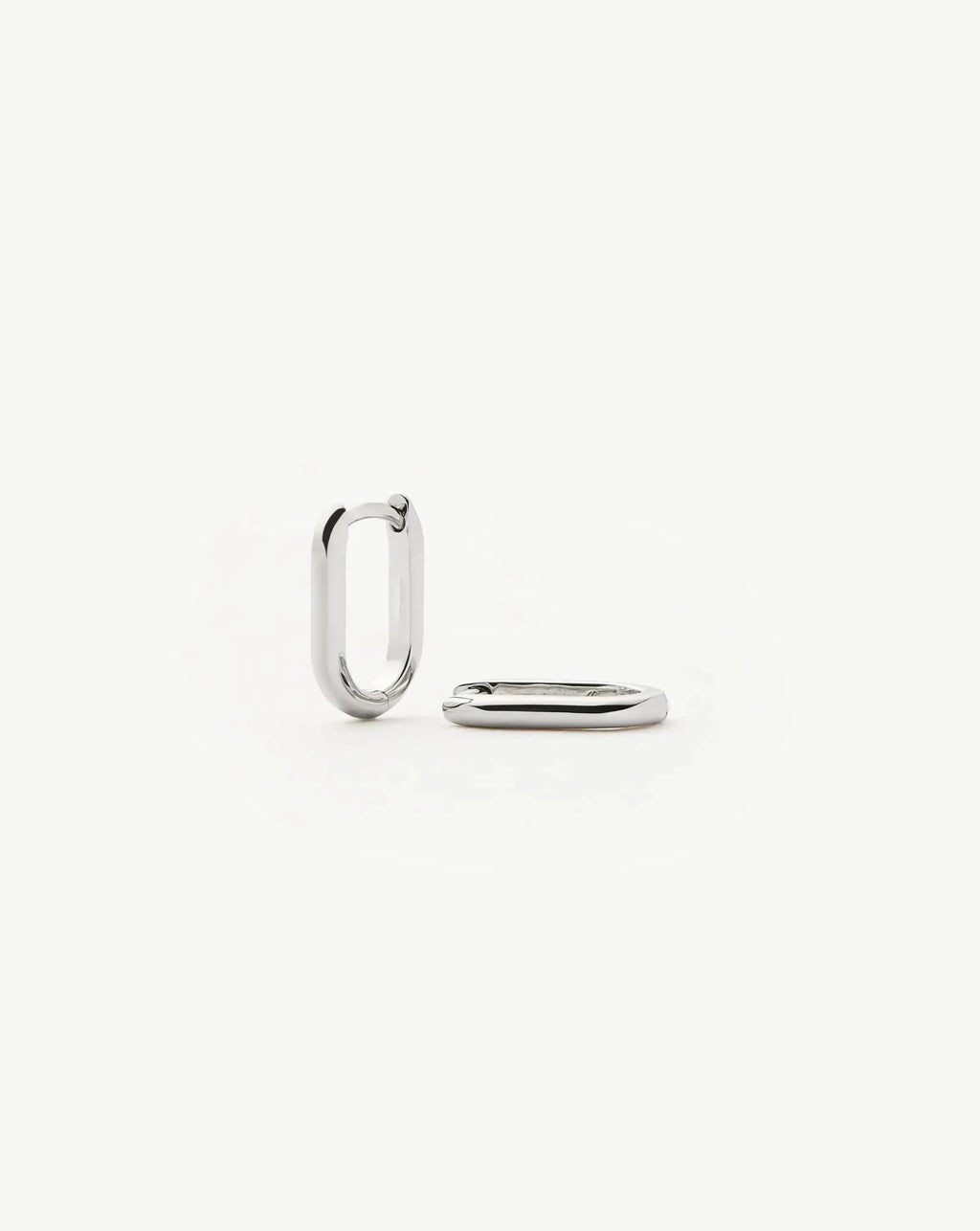 Solid Gold Ovate Mini Hoop Earrings | 9ct Solid White Gold
